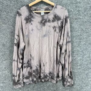 Joy Lab Sweatshirt Women M Medum Gray Colorblock Long Sleeve Rayon Crew Neck